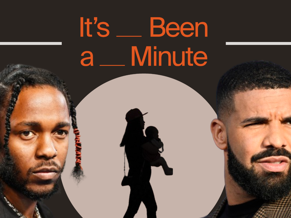 Kendrick Lamar. Drake. A woman holding a child.