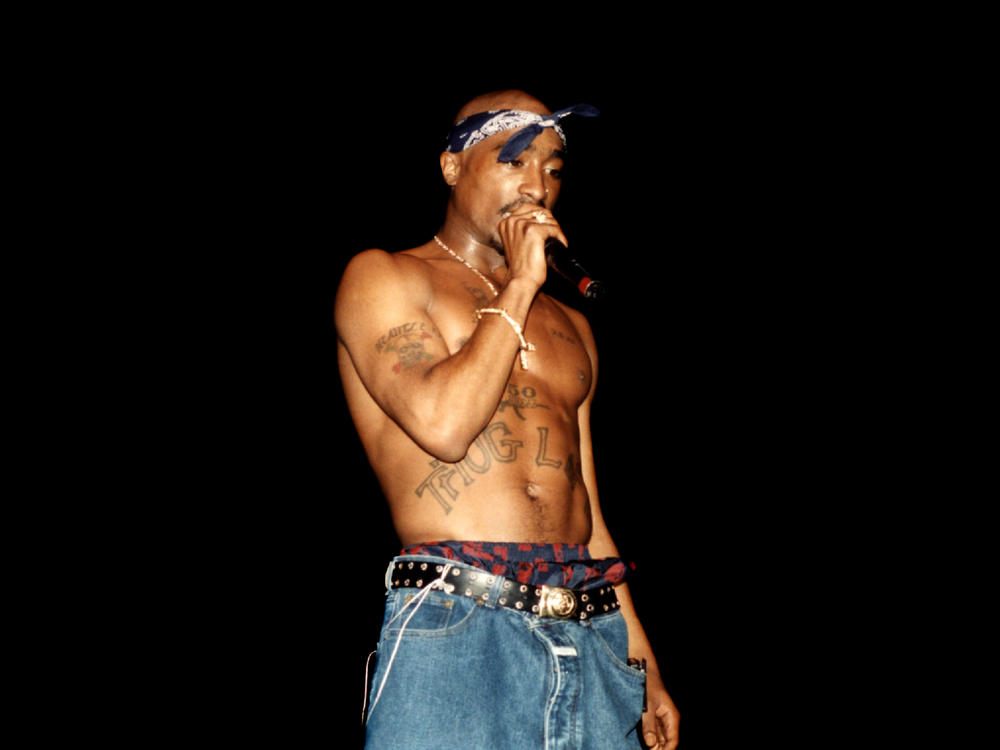 Rapper Tupac Shakur performs at the Regal Theater in Chicago, Illinois in March 1994.
