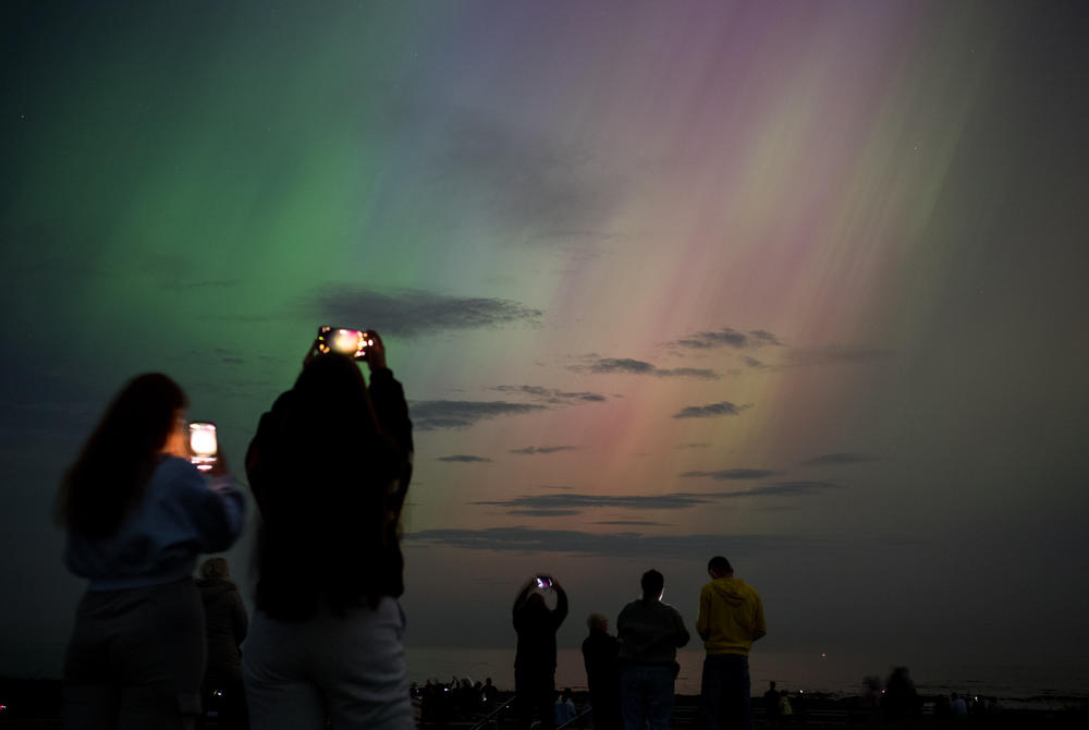 Whitley Bay, England: People visit St Mary's lighthouse in Whitley Bay to see the aurora borealis, commonly known as the northern lights.