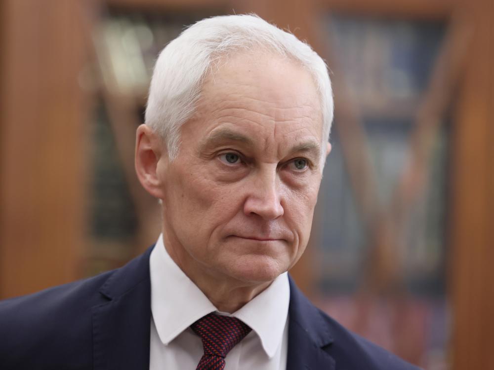 Russian First Deputy Prime Minister Andrei Belousov attends a meeting with Russian President Vladimir Putin at the Kremlin, in Moscow, Russia, on Nov. 7, 2023. Putin has nominated Belousov for the role of defense minister.