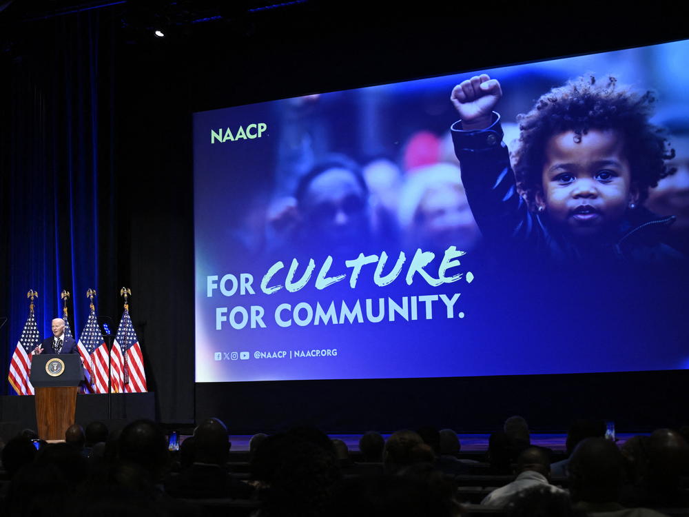 President Biden speaks at the National Museum of African American History and Culture on May 17.