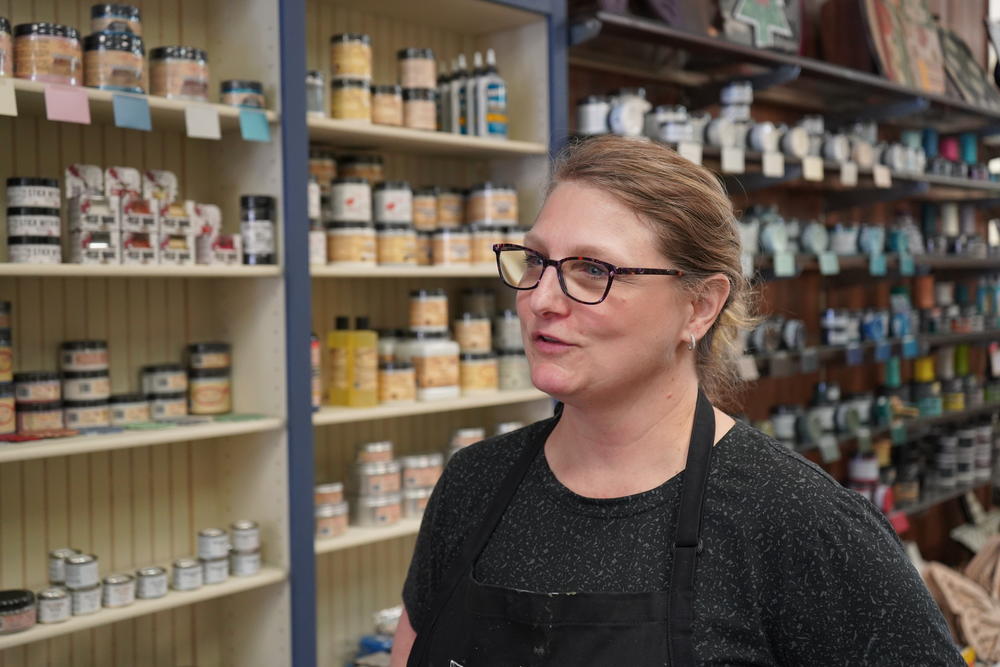 Sharon Wade runs a store in downtown Portage, Wis., that specializes in antique and vintage furnishings, and handcrafted gifts.