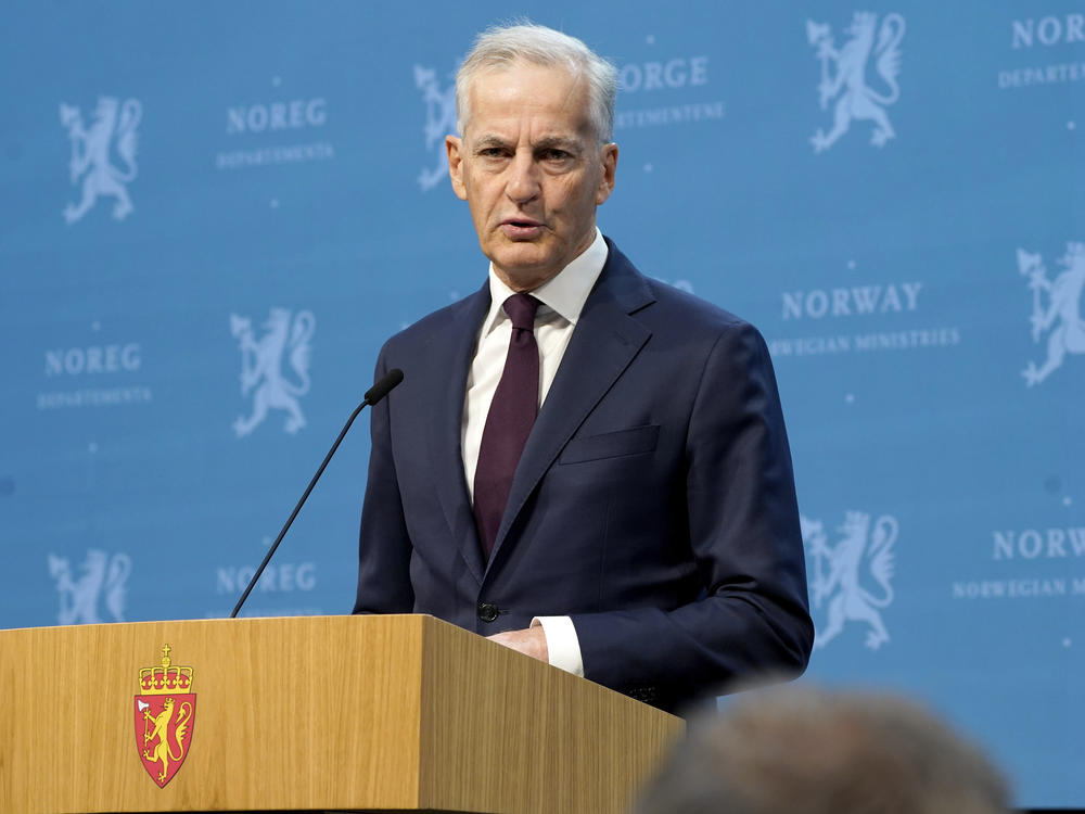 Norway's Prime Minister Jonas Gahr Store speaks during a news conference in Oslo, Norway, Wednesday. Israel's Foreign Minister Israel Katz has ordered Israel's ambassadors from Ireland and Norway to immediately return to Israel, as Norway said it would recognize a Palestinian state and Ireland was expected to do the same.