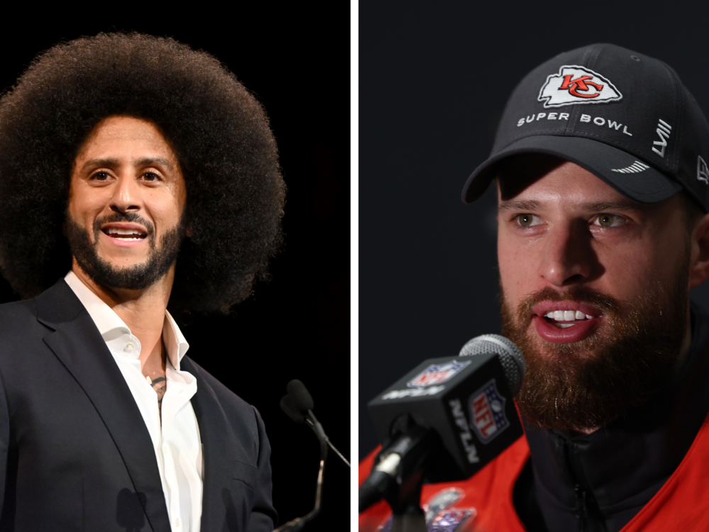 Colin Kaepernick (L) and Harrison Butker (R).