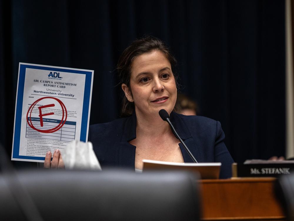 Representative Elise Stefanik, a Republican from New York, grilled leaders of universities during a House Committee on Education and the Workforce hearing on May 23. 