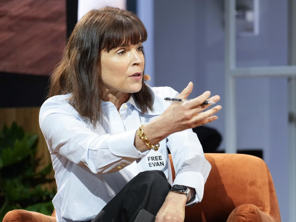 <em>The Wall Street Journal </em>Editor in Chief Emma Tucker has conducted multiple rounds of newsroom layoffs this year as part of a broad reorganization. Here, she participates in a panel discussion on the importance of free and safe global reporting during a 2023 conference hosted by the newspaper. 