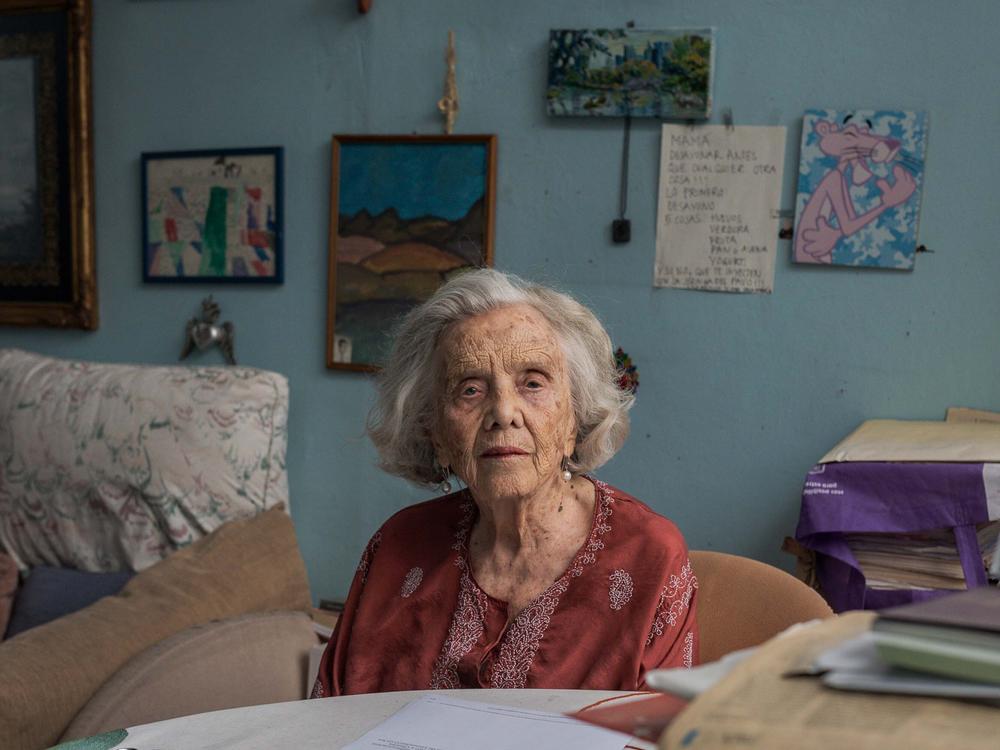Elena Poniatowska poses for a portrait in her home in Mexico City on May 28, 2024.
