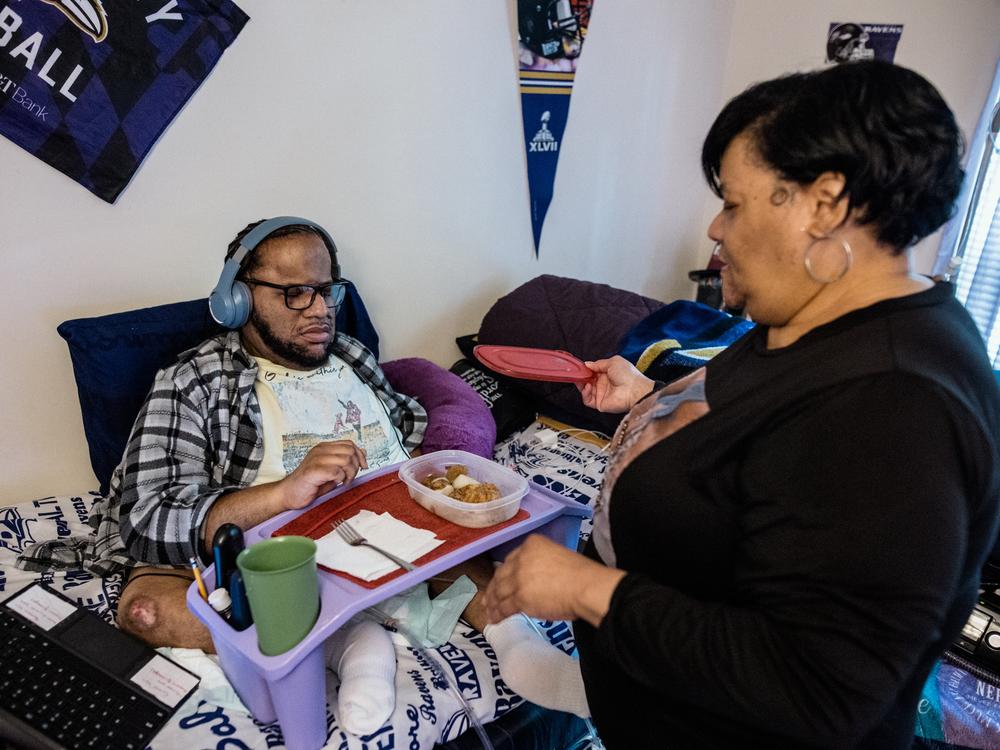 Smith brings food to Goods. She noticed right away when, two years ago, Social Security sent her son an extra SSI check. Right away, she went to the Social Security office, returned the money and got receipts. But now the agency says she still owes the money.