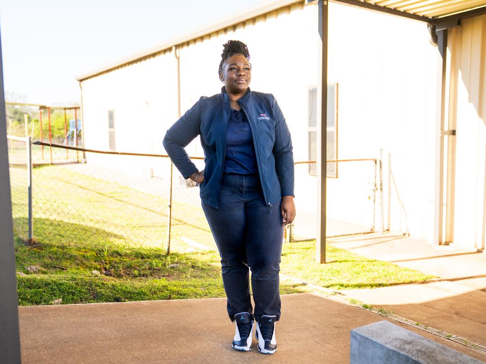 Mathis says Mazda Toyota Manufacturing's $250-a-month child care stipend makes a big difference. These days, she says she feel less stressed, and her toddler is thriving.