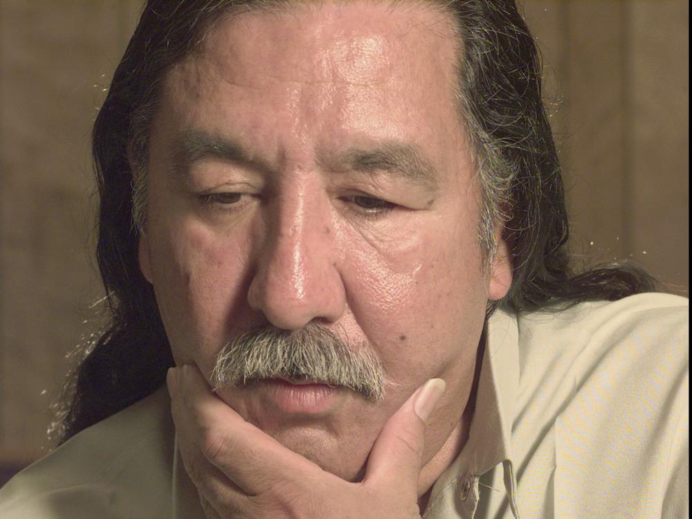 American Indian activist Leonard Peltier speaks during an interview at the U.S. Penitentiary at Leavenworth, Kan., in 1999. Peltier, who has spent most of his life in prison for the 1975 killings of two FBI agents in South Dakota, has a parole hearing Monday, June 10, 2024.