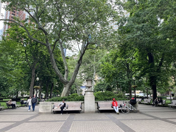 Rittenhouse Square is a popular place for people to relax, gather and picnic in Philadelphia's Center City. The park is lined with apartment buildings and restaurants, while the city's largest office buildings are just a few blocks away.