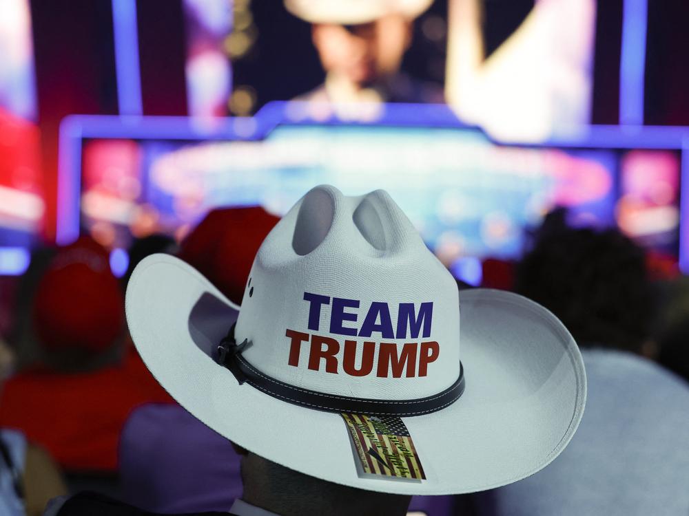 An attendee wears a 