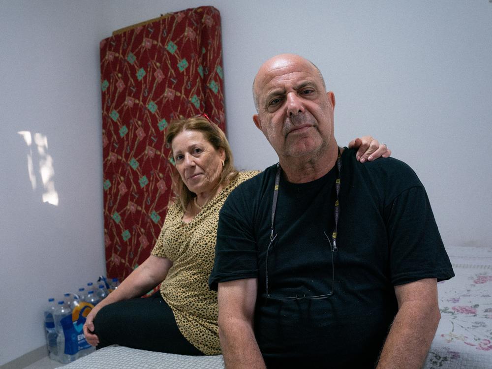 Yaffa Nahon, 62, and her husband Moshe Nahon, 64, in their newly built shelter in their home in the Israeli town of Nahariya, June 10. They’ve added extra mattresses and water, in case they need to shelter with other people for an extended period.