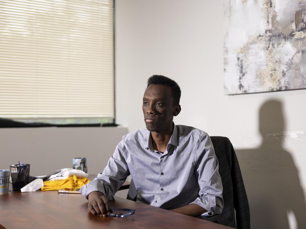 Eid Ali, president of Minnesota Uber/Lyft Drivers Association (MULDA), at the organization’s offices in Bloomington, Minn., on May 25.