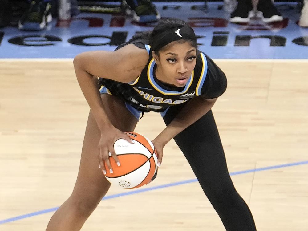 Chicago Sky's Angel Reese looks to pass during the team's WNBA basketball game against the Los Angeles Sparks on Thursday, May 30, 2024, in Chicago. 