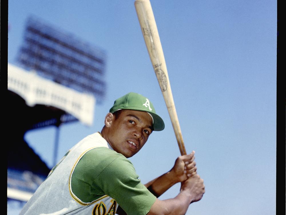 BRONX, NY - 1968: Reggie Jackson of the Oakland Athletics poses an action portrait at Yankee Stadium in Bronx, New York in 1968. (Photo by Louis Requena /MLB via Getty Images)