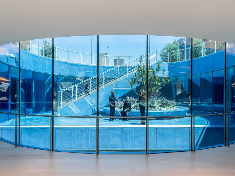  The atrium in the center of the building floods GenSpace with light.