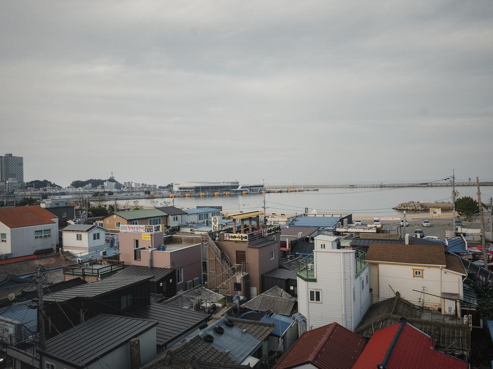 An aerial view of Abai Village in Sokcho, South Korea, on Sept. 12, 2023.