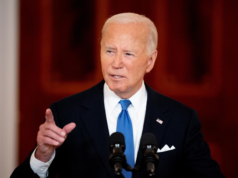 President Biden gives remarks on the Supreme Court decision on presidential immunity at the White House on July 1.