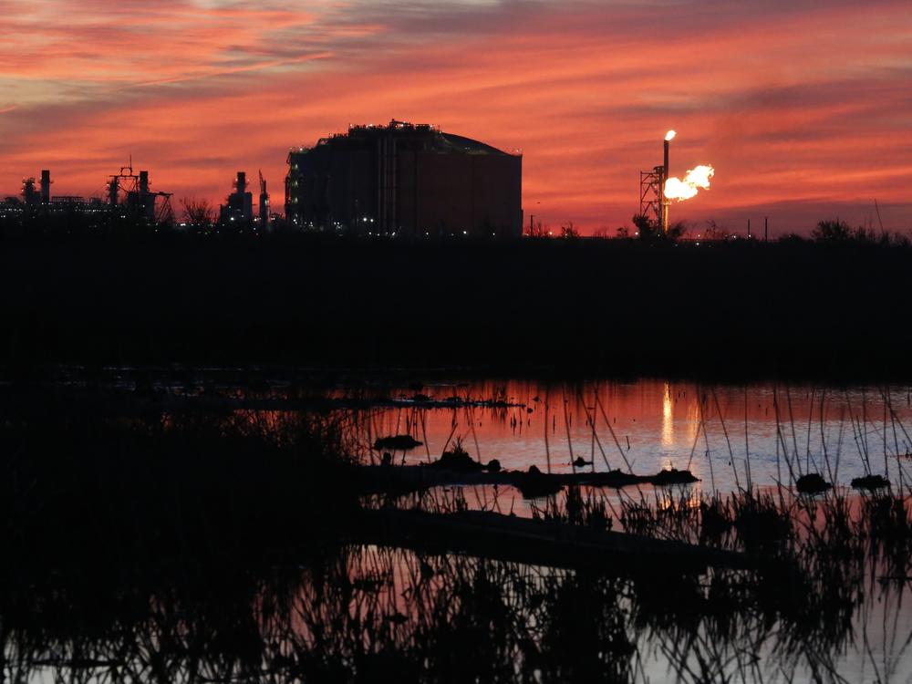 A flare burns at Venture Global LNG in Cameron, La., April 21, 2022. What would be the nation's largest export terminal for liquified natural gas won approval from a federal commission on June 27, 2024, although when the southwest Louisiana project will be completed remains unclear.