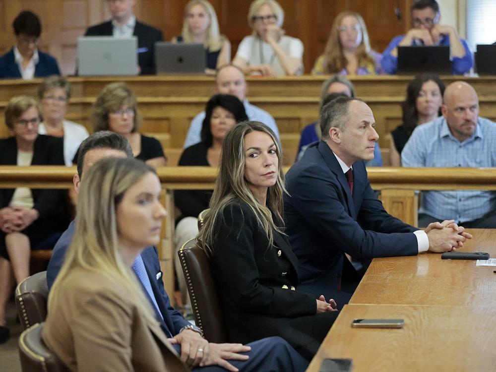 Karen Read listens as Judge Beverly Cannone greets the jury, at the start of the third day of deliberations in her murder trial, in Norfolk Superior Court on Thursday.