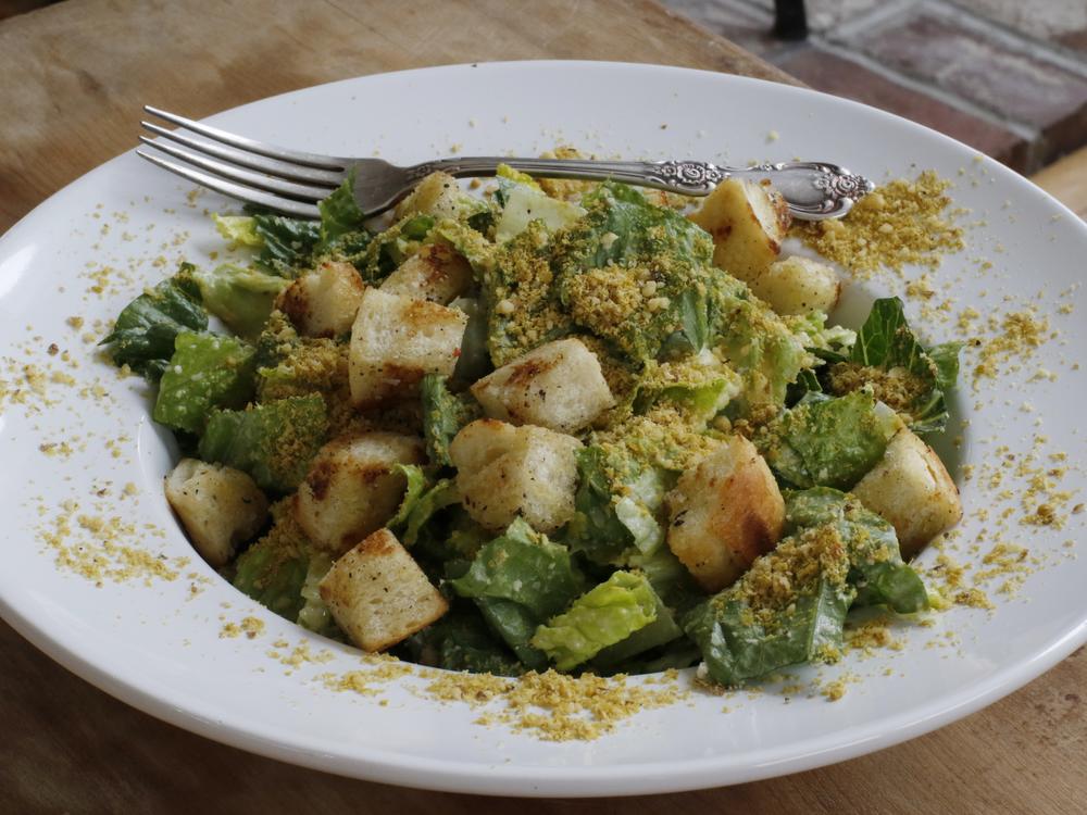 A vegan Caesar salad.