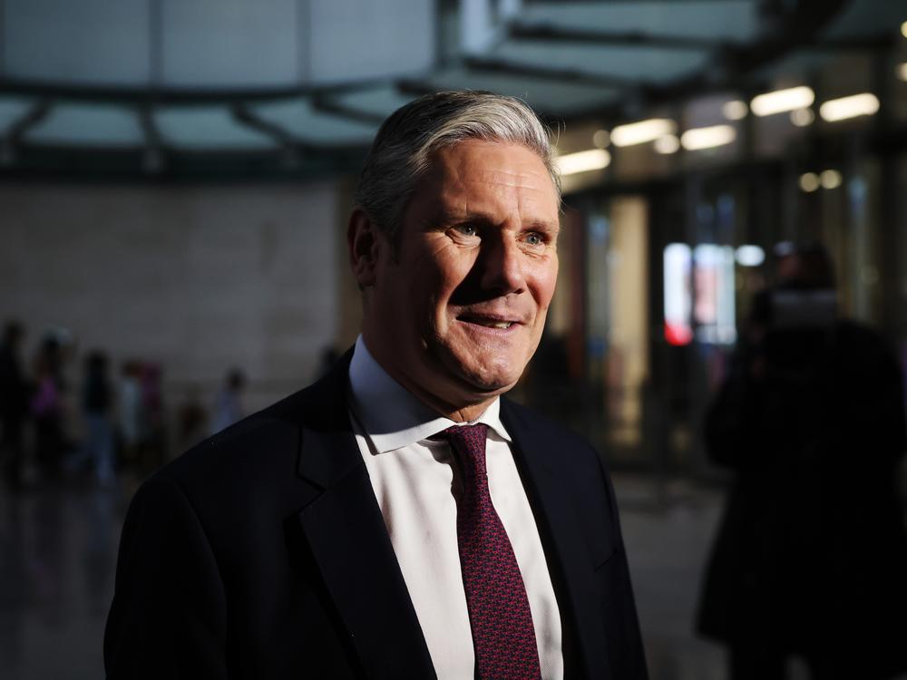 Keir Starmer, leader of the Labour Party, is seen at BBC Broadcasting House for an interview on <em>Sunday with Laura Kuenssberg</em> on Oct. 23, 2022, in London.