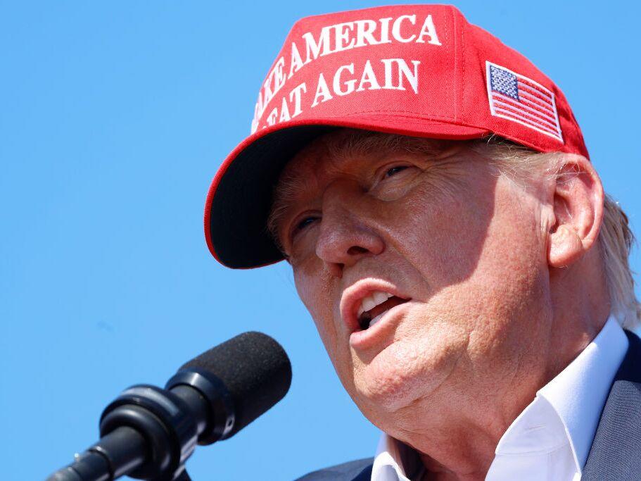 Former President Donald Trump speaks during a rally at Greenbrier Farms on Friday in Chesapeake, Va., the day after the first presidential debate of the 2024 election.