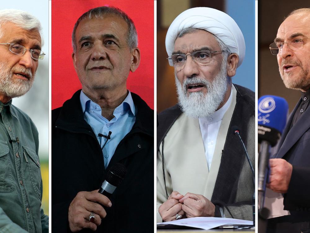 Pictured from left: Saeed Jalili, Masoud Pezeshkian, Mostafa Pourmohammadi and Mohammad Bagher Ghalibaf.