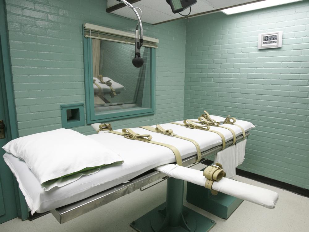 A gurney in Huntsville, Texas, where prisoners are executed. 
