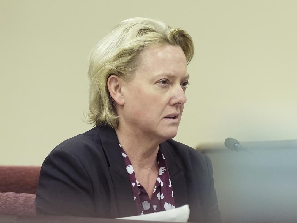 Special prosecutor Kari Morrissey on the witness stand. Another member of the prosecution team, Erlinda Johnson, resigned suddenly earlier on Friday. 