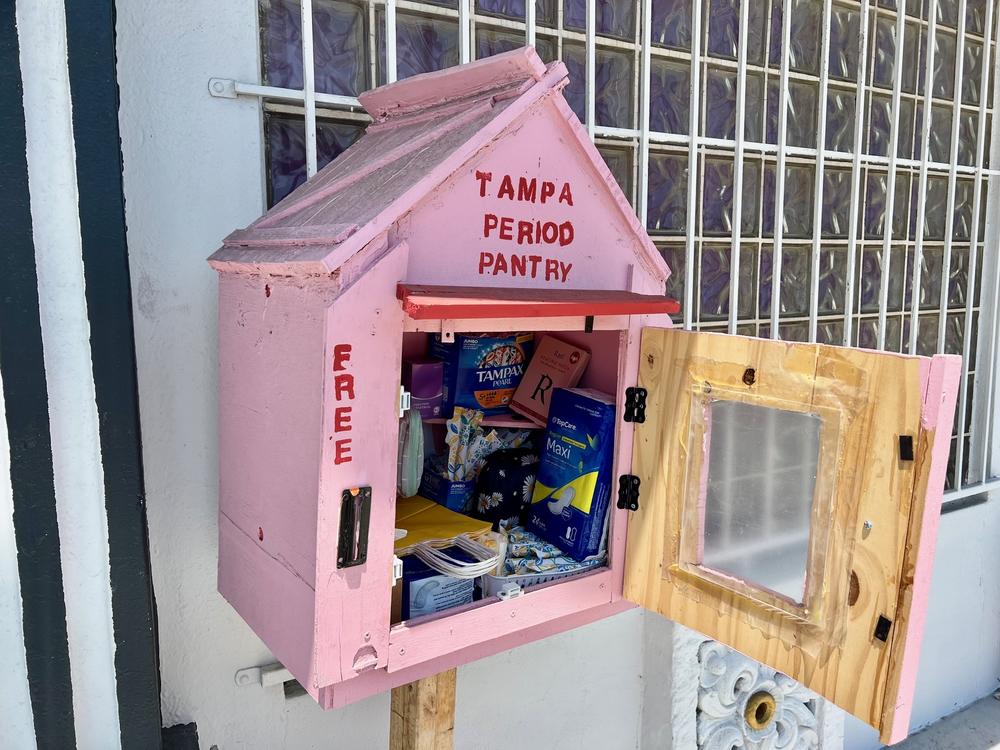  The Tampa Period Pantry offers free menstrual hygiene products like tampons and pads, as well as other items to help during periods like heating patches for cramps or sanitary wipes.<br>