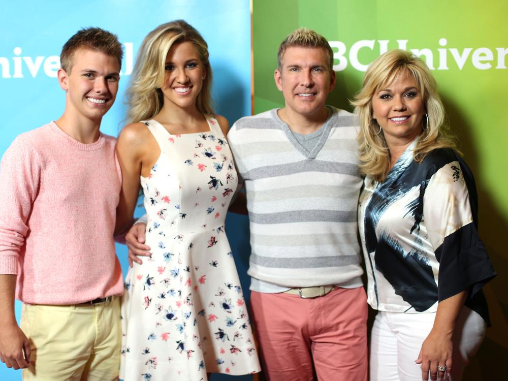 (L-R) Chase Chrisley, Savannah Chrisley, Todd Chrisley and Julie Chrisley attend NBCUniversal's 2014 Summer TCA Tour day 2 at The Beverly Hilton Hotel on July 14, 2014 in Beverly Hills, California.