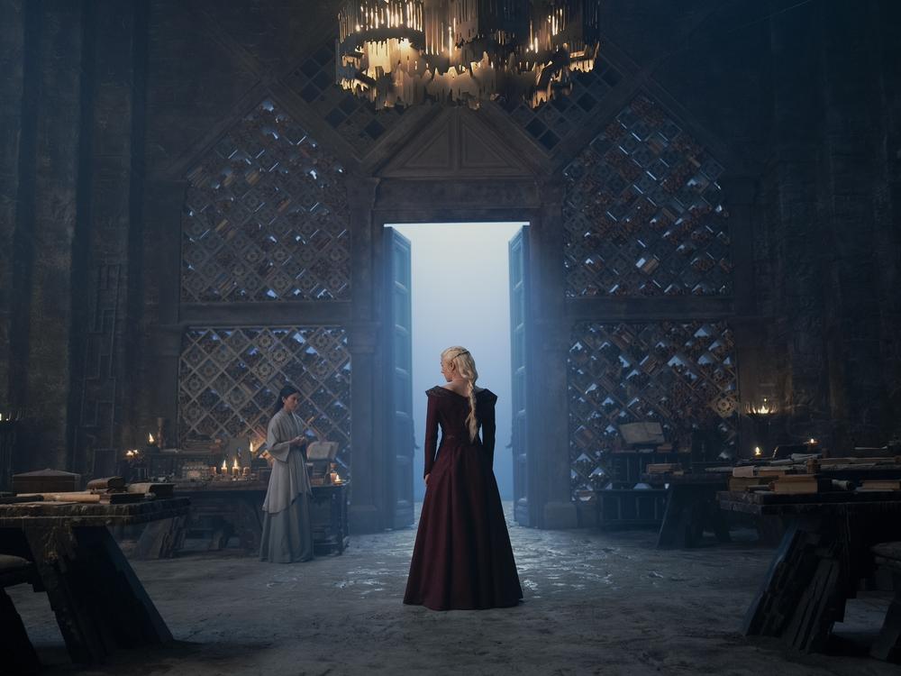 Mysaria (Sonoya Mizuno) and Rhaenyra (Emma D'Arcy) love all the storage and the natural light, but the fixtures are gonna need some updating.                        