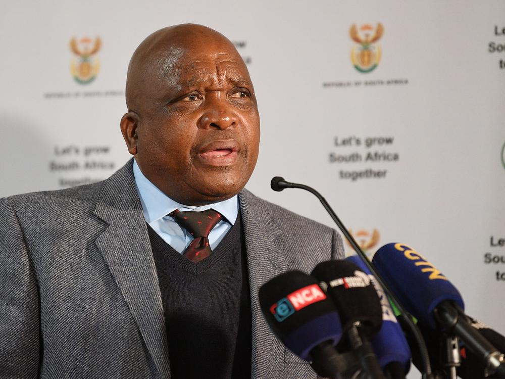 South Africa's health minister Dr. Joe Phaahla briefs the media on the country's mpox outbreak.