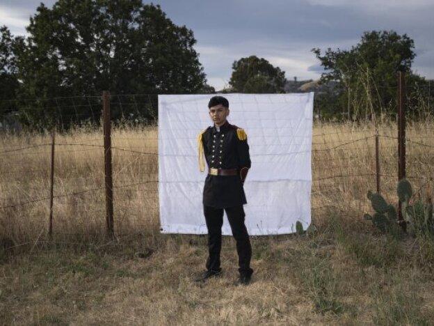 Kevin poses for a portrait at his birthday party in California on June 17, 2023. Kevin wore three changes of outfits during his party, all purchased as costumes on Amazon. 