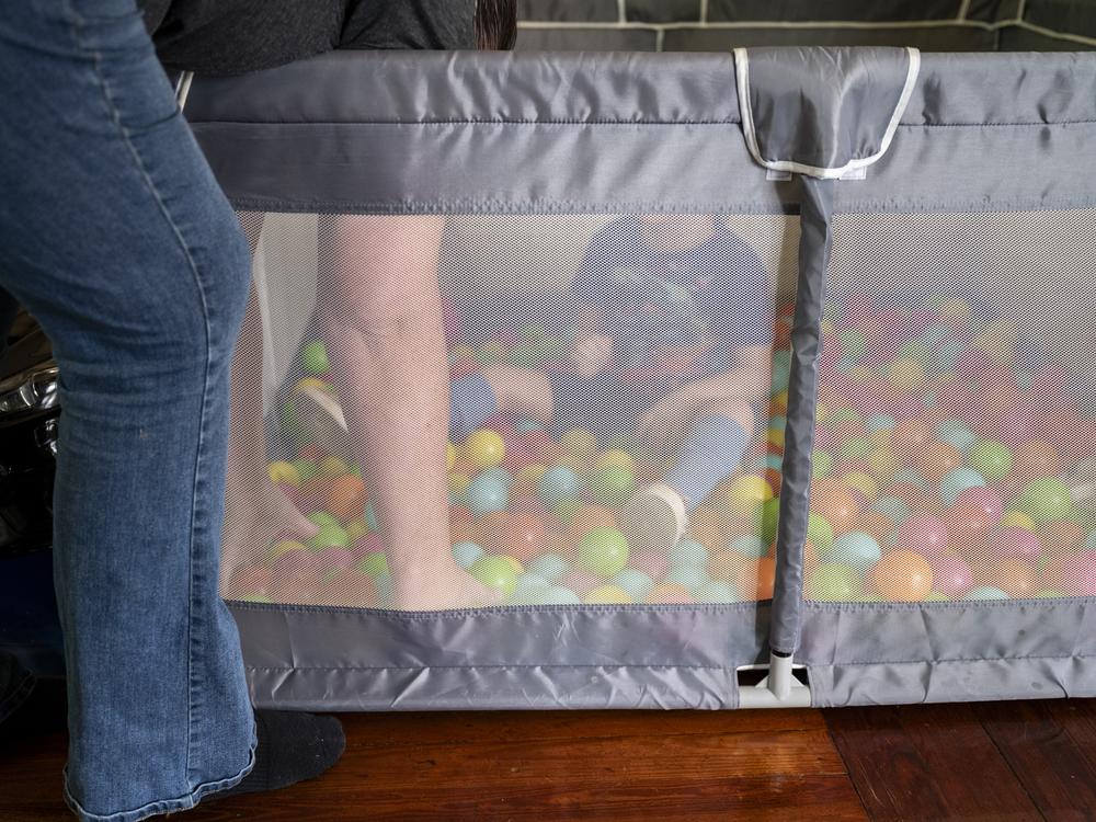 Sam, who has several disabilities, loves sensory play time in his homemade ball pit.