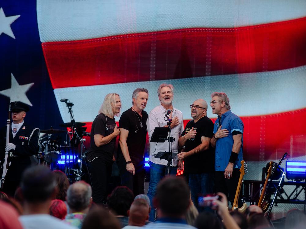 Sixwire performs the national anthem at the Music City Grand Prix in August 2023 in Nashville, Tenn.