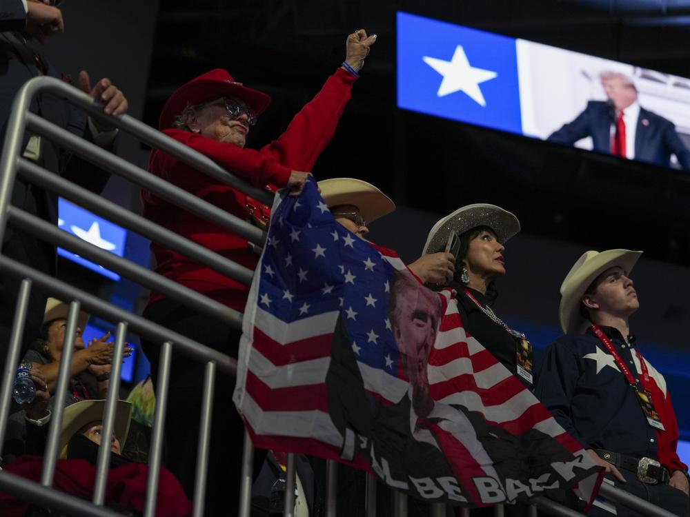 People attend the last night of the Republican National Convention.