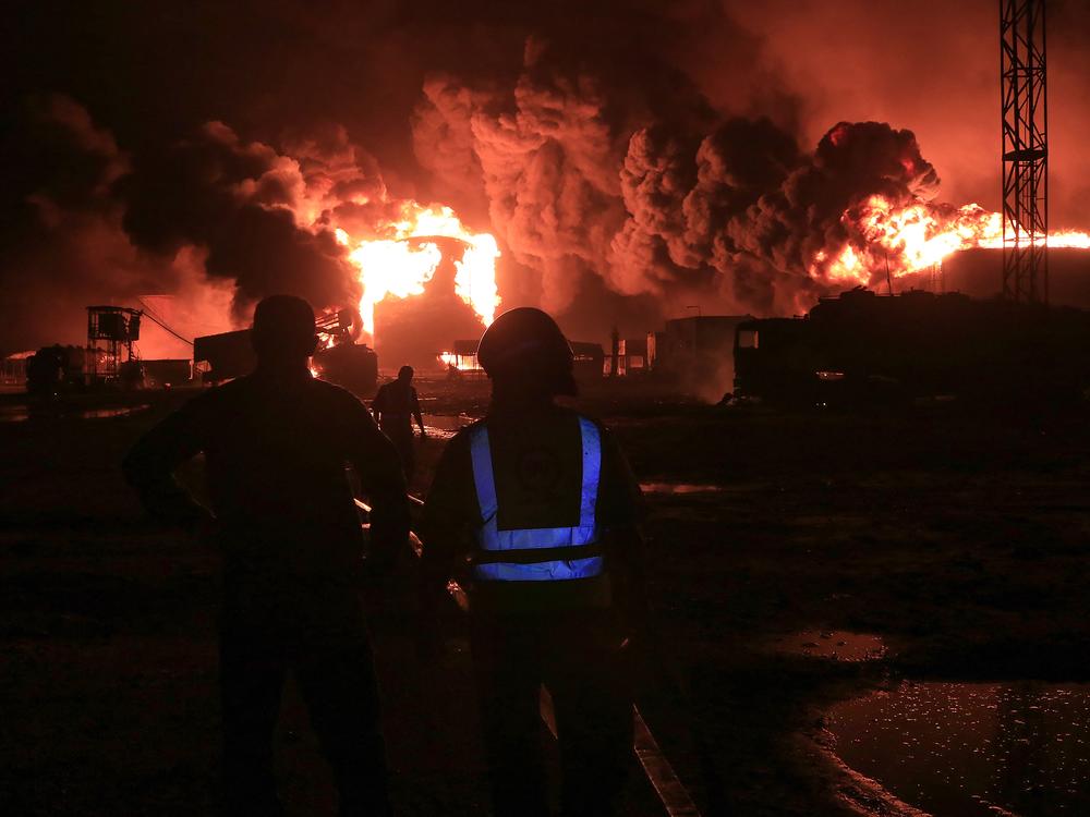 An Israeli airstrike ignited a huge fire at an oil storage facility at Yemen's Red Sea port of Hodeidah on Saturday. Israel said the attack was in response to a drone strike by the Houthi militia that killed an Israeli man in Tel Aviv on Friday.
