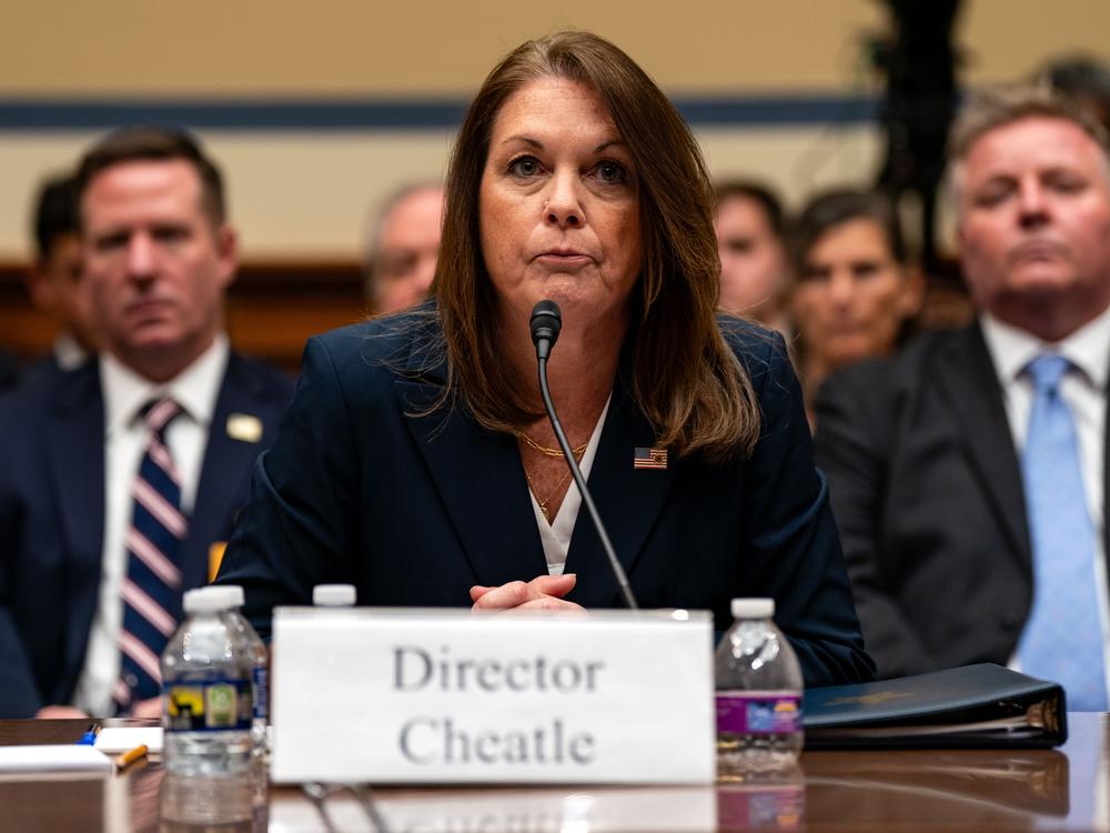 Secret Service Director Kimberly Cheatle testifies before the House Oversight and Accountability Committee during a hearing on Monday. Cheatle resigned her position the next day. 
