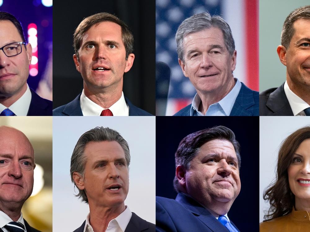 Pennsylvania Gov. Josh Shapiro, Kentucky Gov. Andy Beshear, North Carolina Gov. Roy Cooper, Transportation Secretary Pete Buttigieg, Arizona Sen. Mark Kelly, California Gov. Gavin Newsom, Illinois Gov. J.B. Pritzker and Michigan Gov. Gretchen Whitmer
