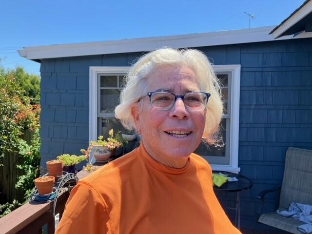 Judith Dambowic, a multiple myeloma patient, on her porch in Oakland, CA, right before shaving her head in preparation for a stem cell transplant in May. Dambowic wanted California to pass a law regulating Medigap insurance policies. The reform, which ultimately failed, would have made it easier for her to switch her coverage from Medicare Advantage to traditional Medicare. <br>