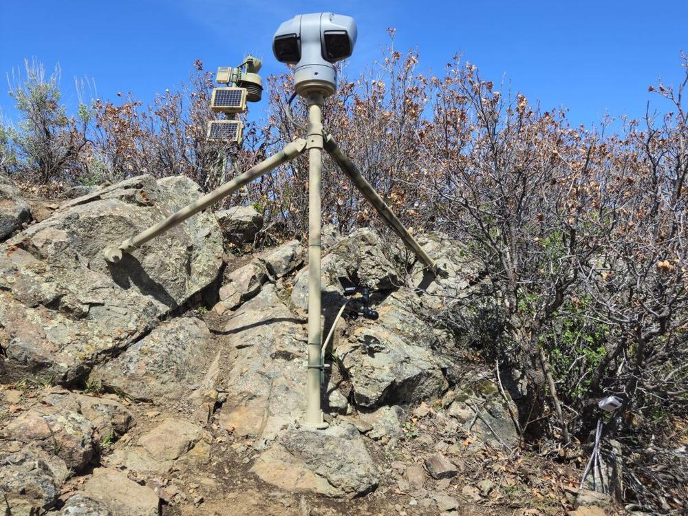  Cameras monitor the area around the den.