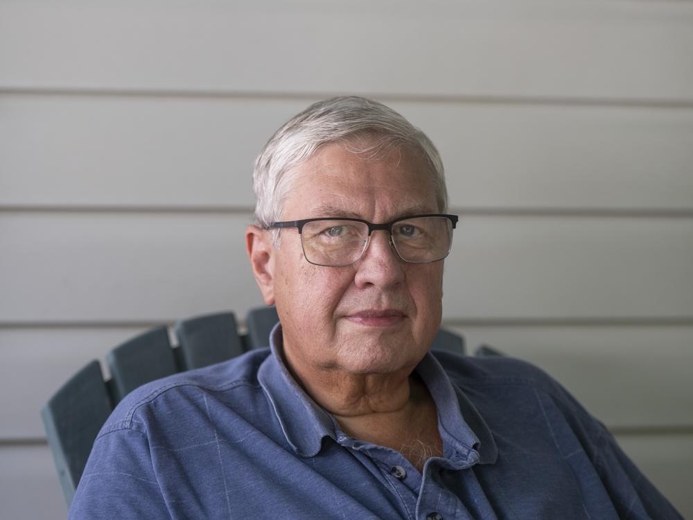 John Wink poses for a portrait outside his home in Moon Township, Pennsylvania on July 23, 2024.