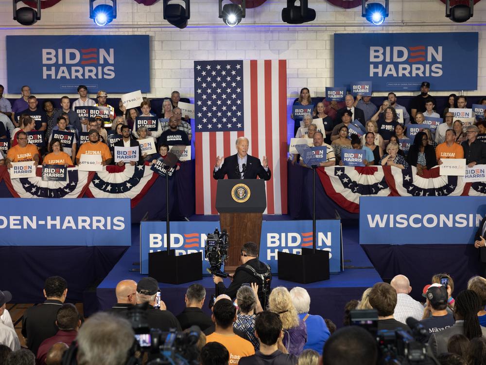 President Joe Biden speaks to supporters during a campaign rally on July 5, 2024 in Madison, Wis., as his campaign scrambled to do damage control after his debate with former President Donald Trump.