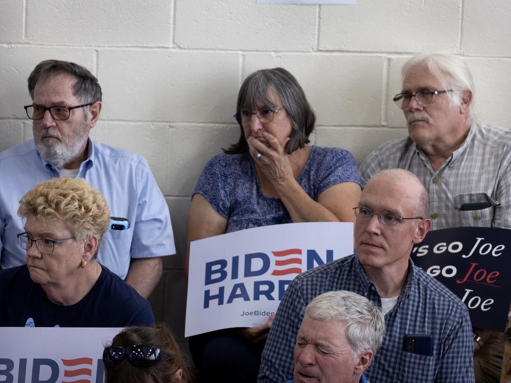 Supporters at a campaign rally for President Biden on July 5, 2024 in Madison, Wis.
