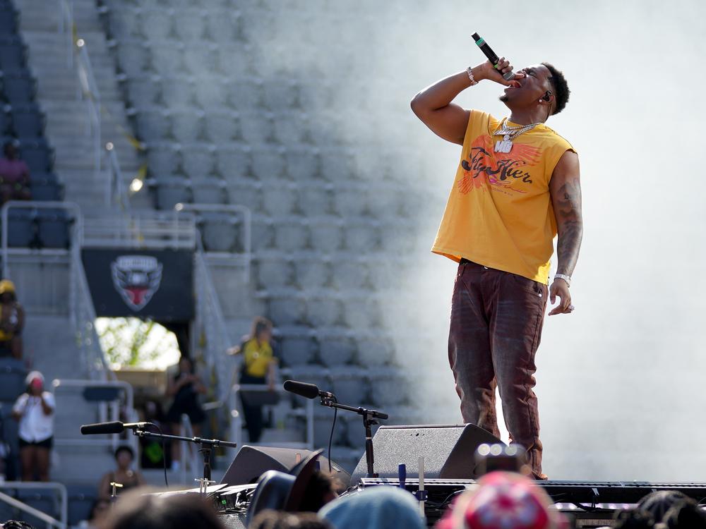 Fridayy performs on the main stage during the Broccoli City Festival at Audi Field in Washington, D.C.
