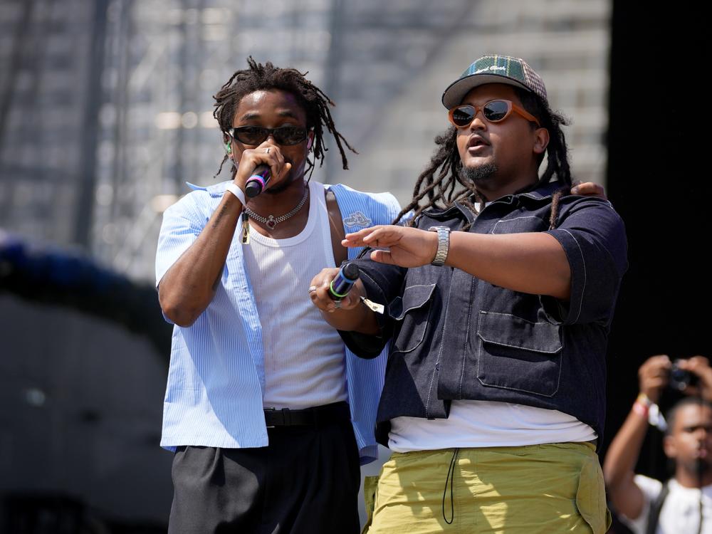 Jordan Ward performs on the main stage with Joony during the Broccoli City Festival at Audi Field in Washington, D.C.