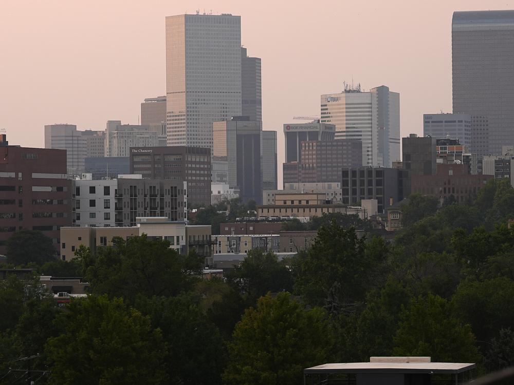Air quality in Denver was badly affected by wildfire smoke from blazes in Oregon and provinces of western Canada on July 24, 2024. 
